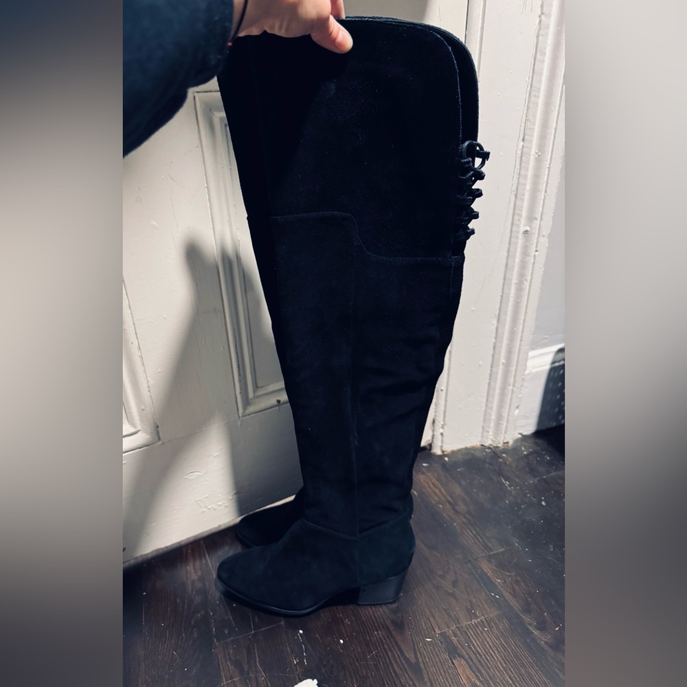 Aldo Black Suede Over-the-Knee Boots